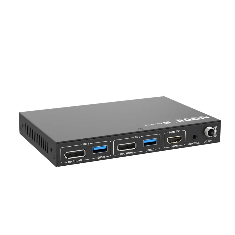 2Port 8K60 DP HDMI Combo KVM Switch, DP1.4 HDMI2.1 HDCP2.3, USB3.0 5Gbps, HDR EDID Emulator, Wired Remote Control Switcher