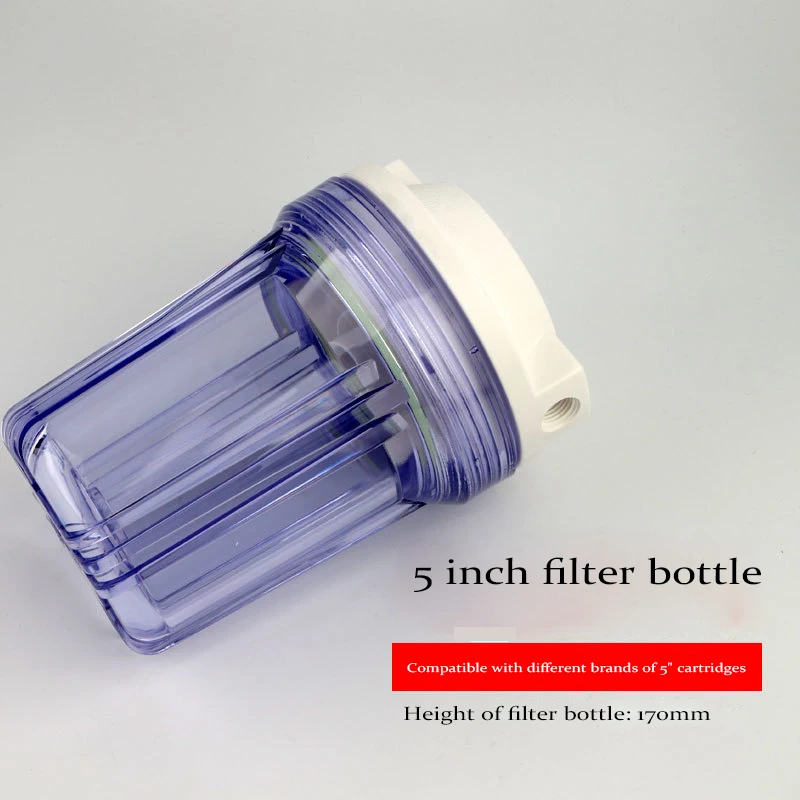 

5-дюймовый прозрачный фильтр для очистки воды, аксессуары для фильтров, утолщенный картридж с резьбой 1/4 дюйма, 12 мм, фильтрующий картридж из полипропилена, хлопок