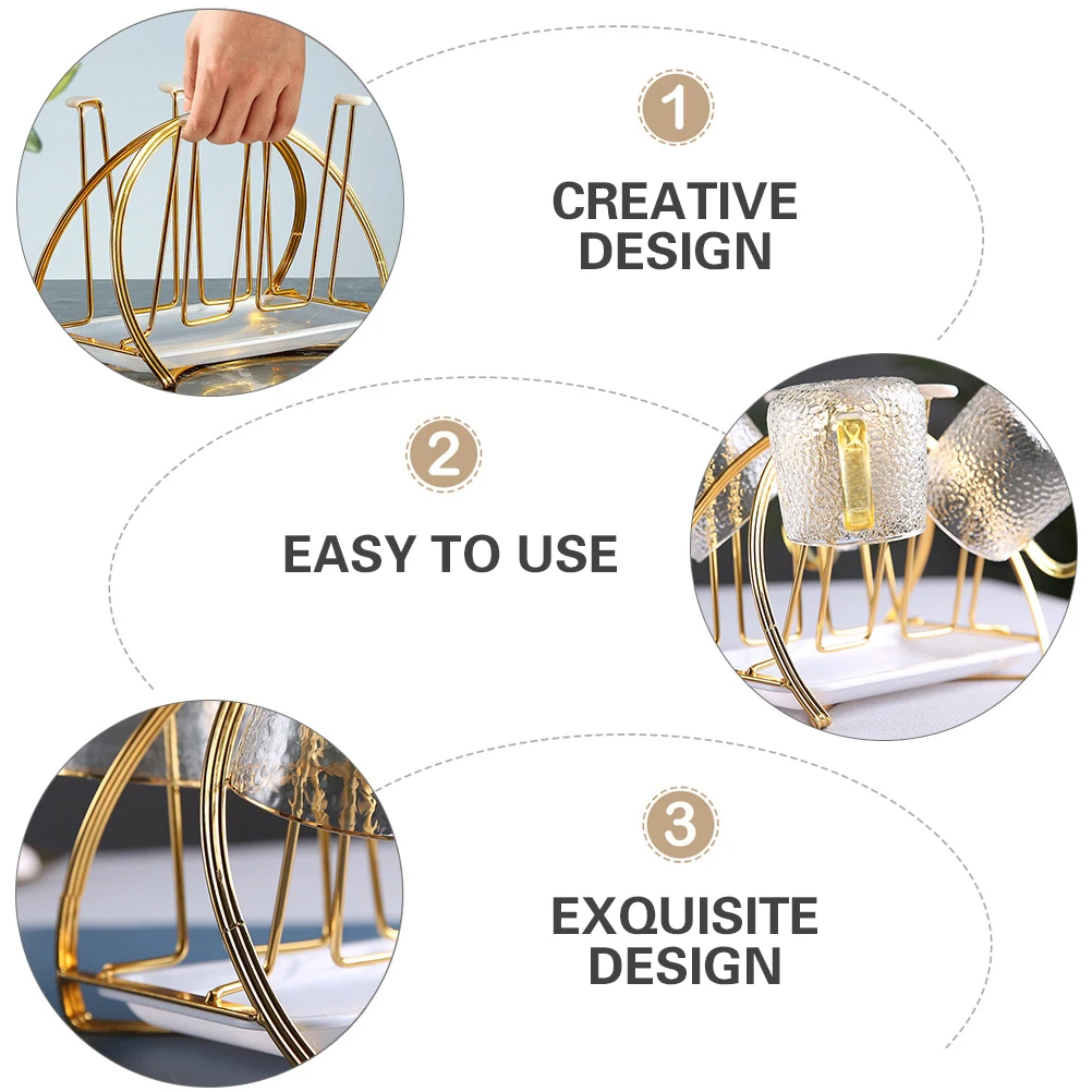 

Cup Drying Rack Holder St Metal Silicone Drainer ganizer Bottles Nordic Style Elegant countertop storage table decoration