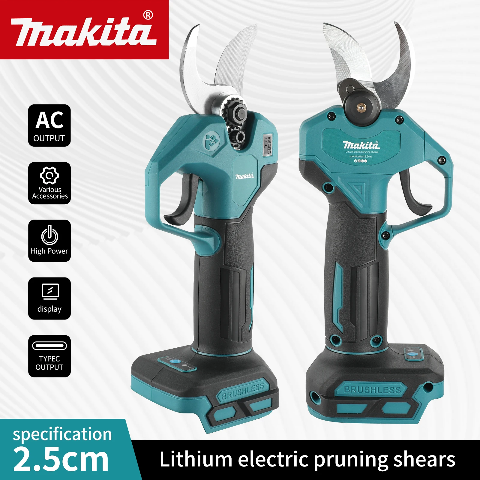 Makita 1500W Cordless Brushless Electric Pruning Shear Tree Bonsai Pruner Branches Cutter Power Tool For Makita 18V Battery
