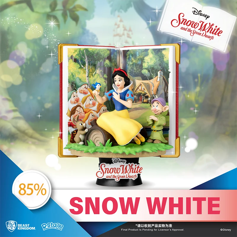 Disney Legitimate Storybook Series Snow White Cinderella Anime Figurines Collection Model Tabletop Decoration Toy Girl Xmas Gift