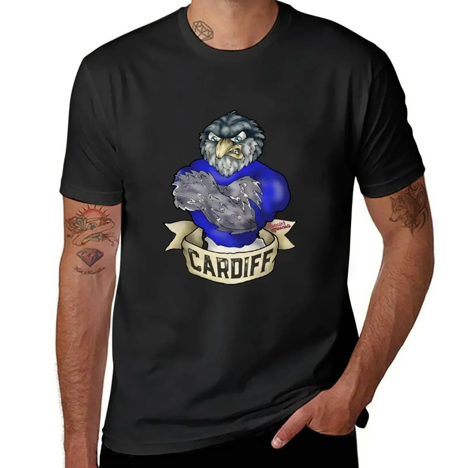 Cardiff City Bluebird Mascot T-Shirt plus size tops baggy shirts mens workout shirts