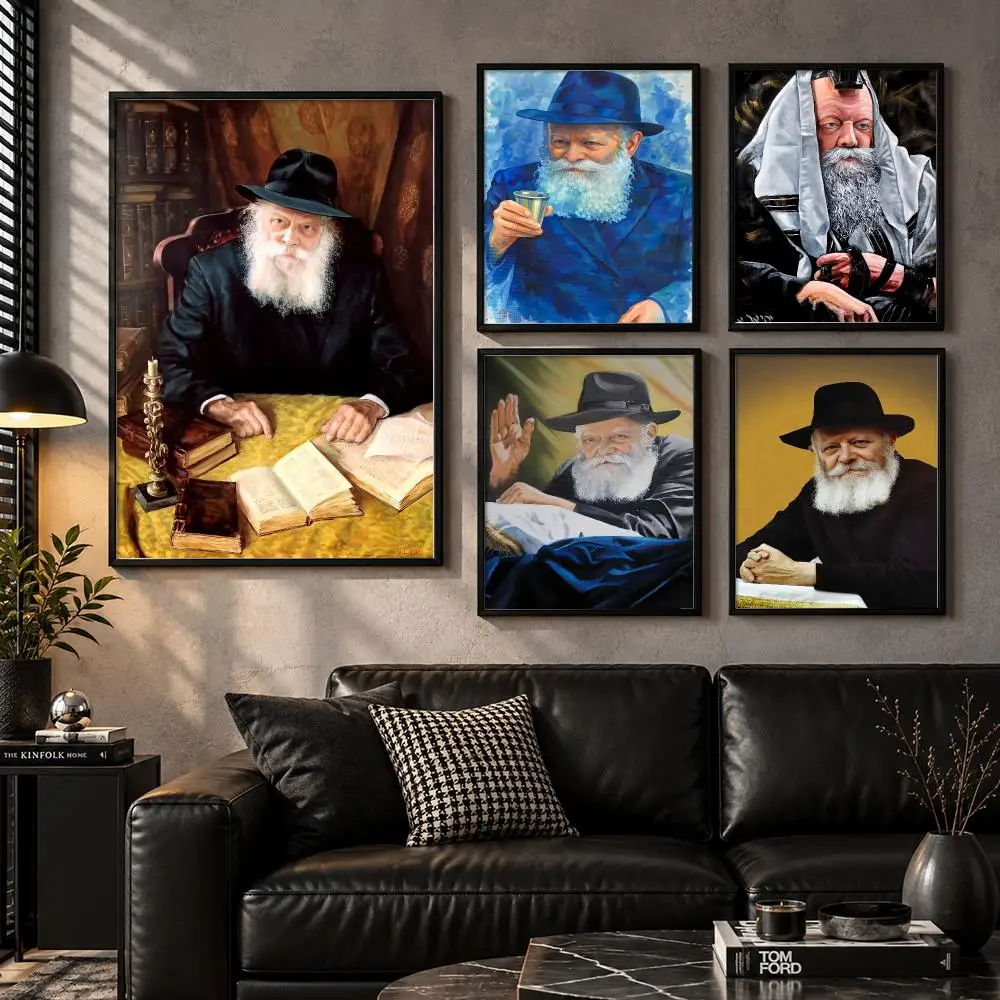 Jewish Rabbi Lubavitch Poster Modern Wall Art Sticker For Living Room Bedroom Bar Home Decor Mural Painting Decoration