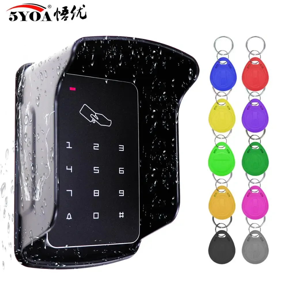 

RFID Access Control Standalone Controller Keypad Keyboard System Waterproof Rainproof Cover Outdoor Door Lock Opener Card Reader