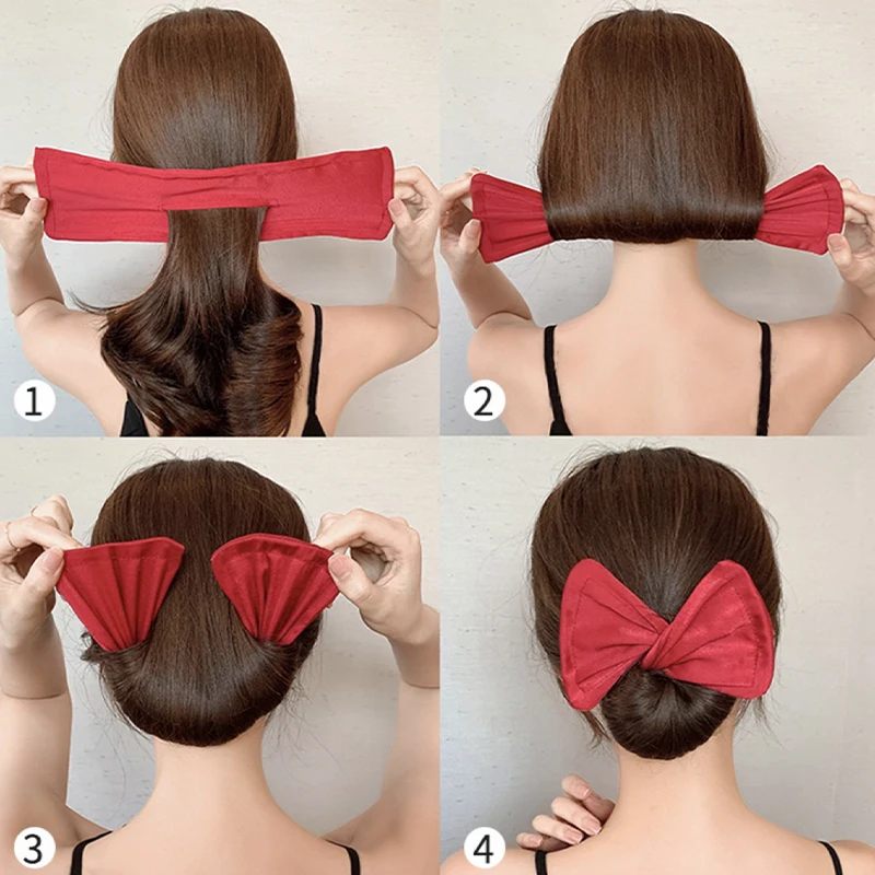 Fashion Women Girls Printted Knotted Deft Bun Hair Bands Rope Headband Fabric Hair Clip Hair Making Tool Hair Accessories