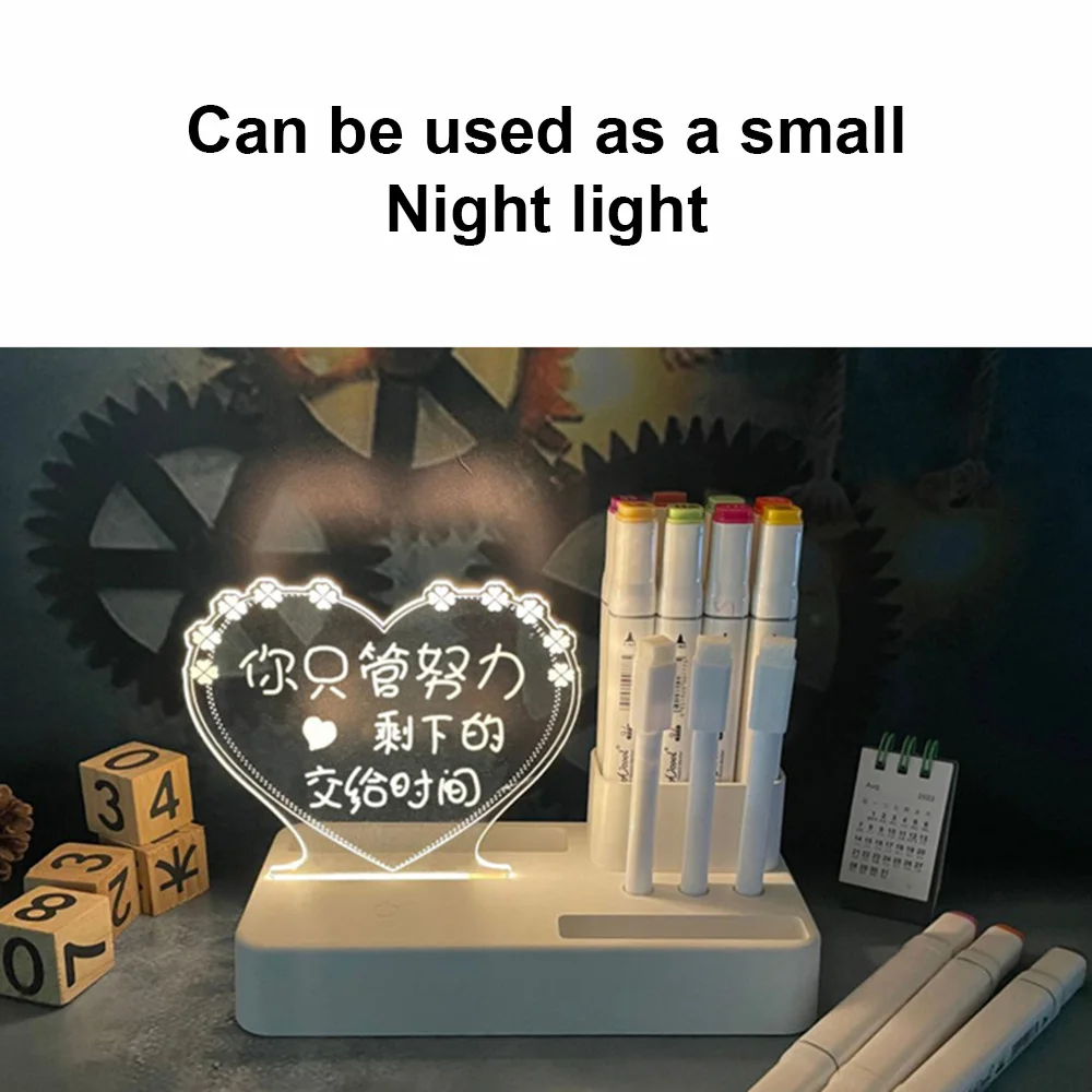 Placa de Nota LED com Caneta, Creative Night Light, USB Message Board, Holiday Light, Decoração Lâmpada, Presentes para Crianças, Namorada