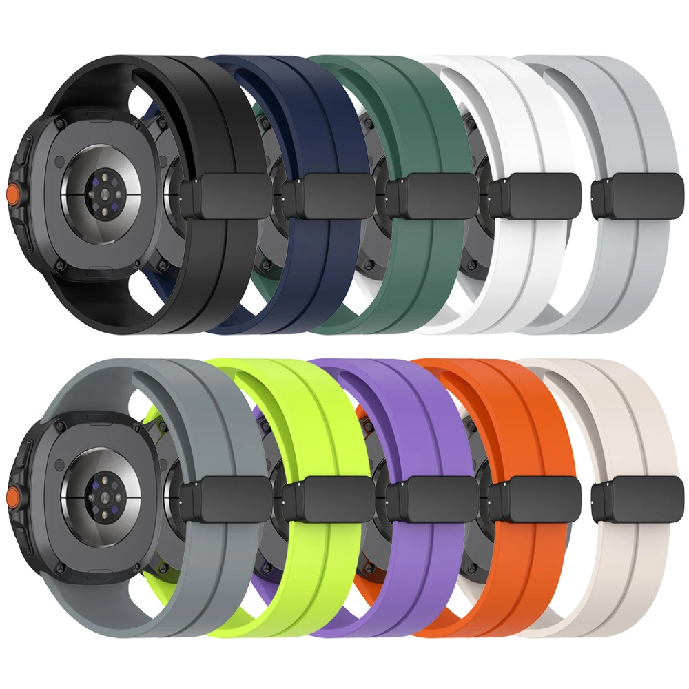 Correa de silicona con hebilla magnética para Samsung Galaxy Watch 8, 40mm, 44mm, Galaxy Watch 8, pulsera deportiva clásica de 46mm