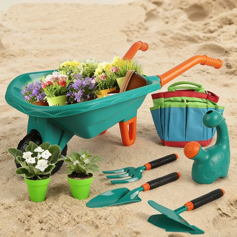 suitable-for-both-children's-sand-play-set-tools-sandbox-toy-beach-cart-garden-tool-set-gardening-tool-set-for-boys-and-girls