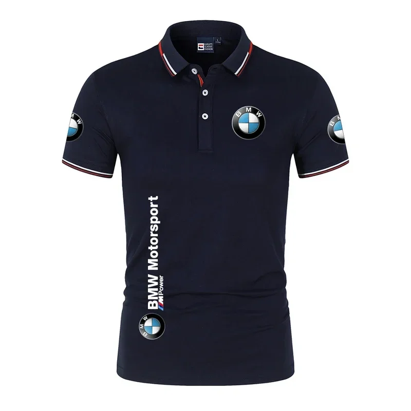 BMW Motorcycle Racing Men's Shirt Summer Short Sleeved Men's Polo Shirt 2025 New Fashion Top