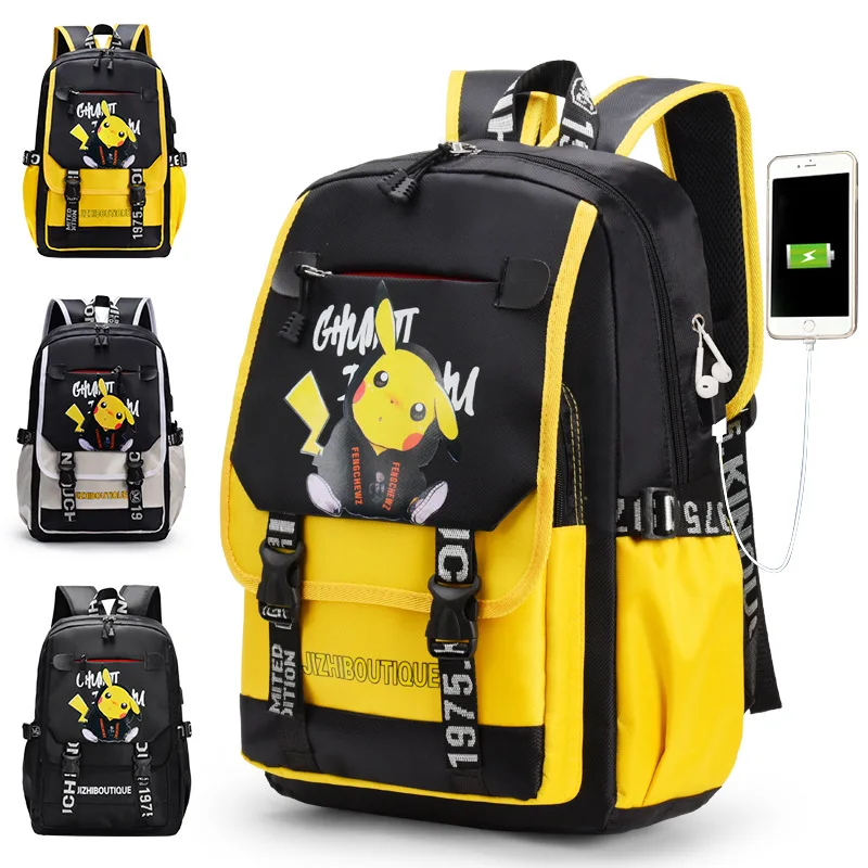 Pokemon Pikachu Schoolbag Cute Elementary School Junior High School Student Backpack Multifunctional Backpack Large Capacity