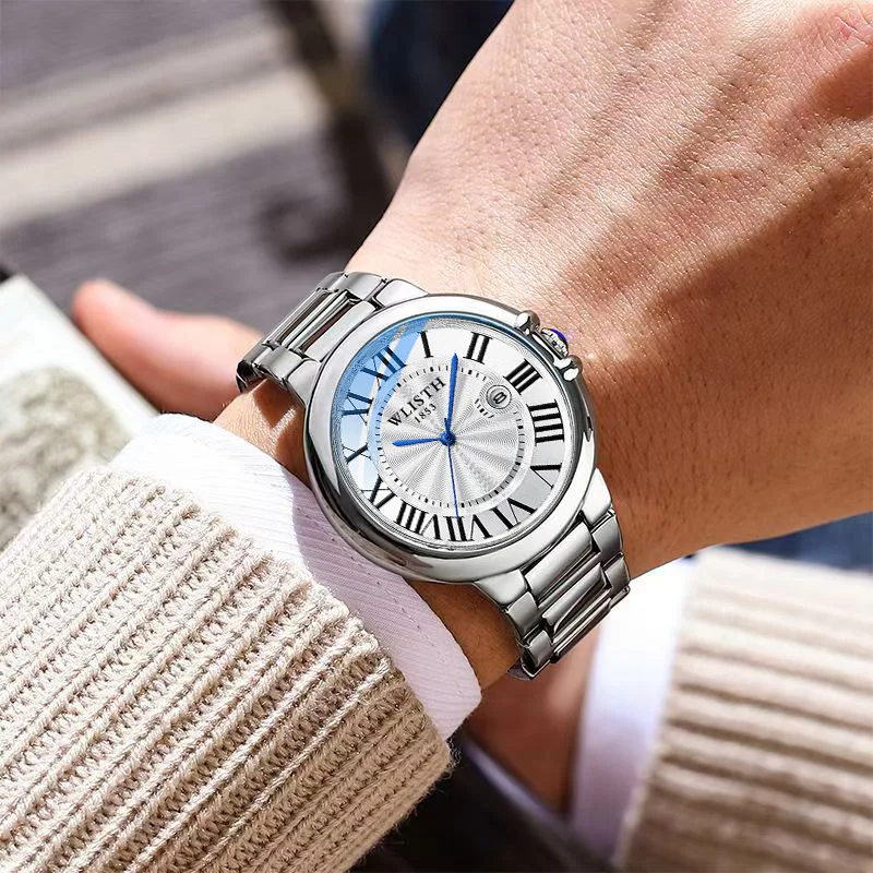 ZH195 Reloj para hombre moderno y moderno, calendarios, relojes de cuarzo resistentes al agua, relojes para parejas de negocios, relojes para hombre