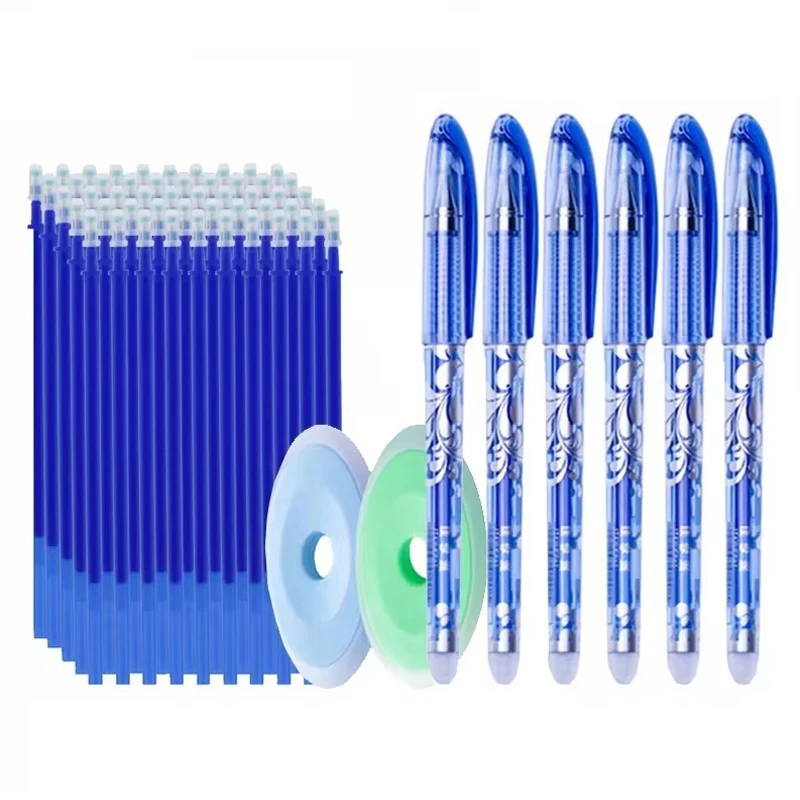 13pcs/set Erasable Gel Pen Set, 0.5mm Nib with Blue-Black Ink, Refillable Gel Pens, Ideal for School and Office Supplies