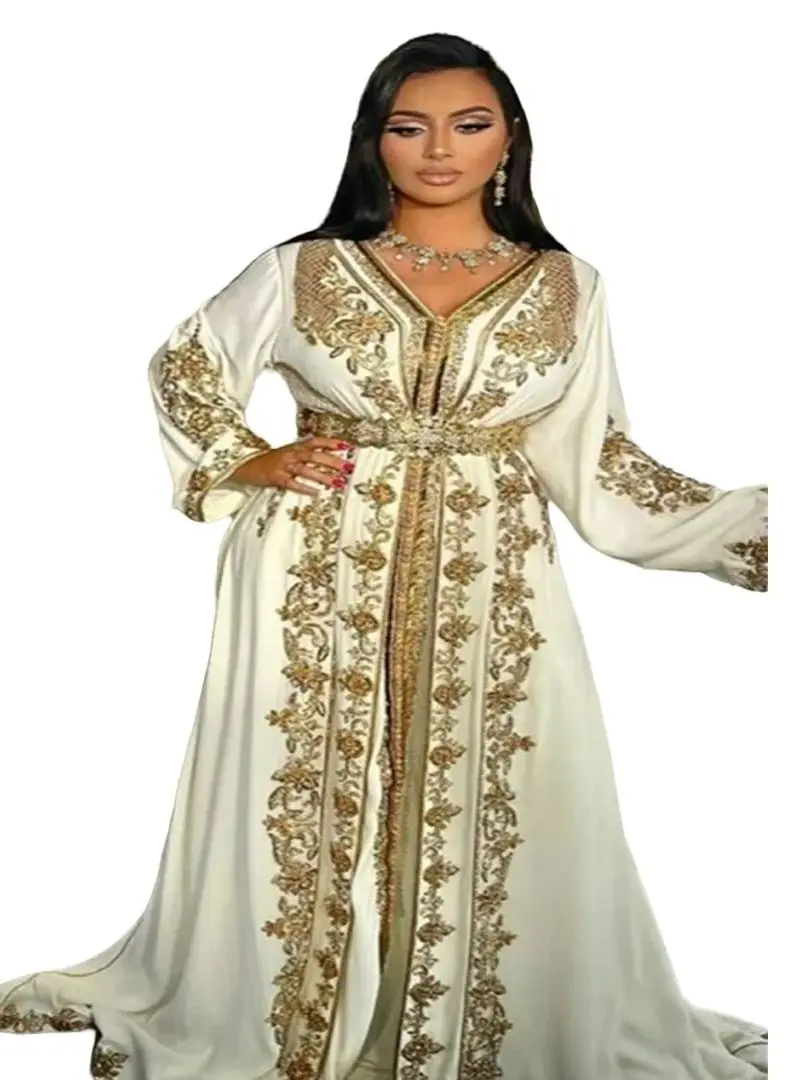 Moroccan Prom Dress Long Sleeve A-line Muslim Vestidos De Gala Formal Occasion Dresses فساتين السهرة  Evening Customized Gown