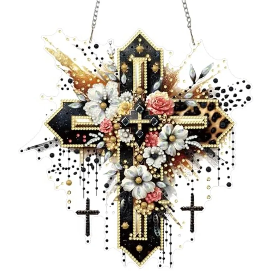 

DIY Hanging Diamond Art Pendant Kit, Special Crystal Double Sided Christian Diamonds Painting Ornament Kit for Adults, Religiou