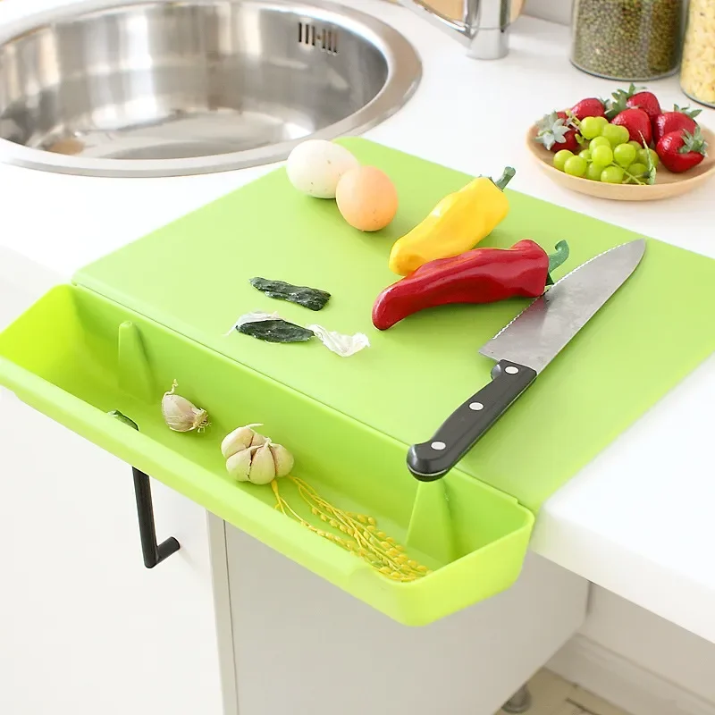 

2 In1 Creative Chopping Board Frosted Kitchen Cutting Board With Slot Cutting Vegetable Meat Tools Kitchen Stuff Accessories