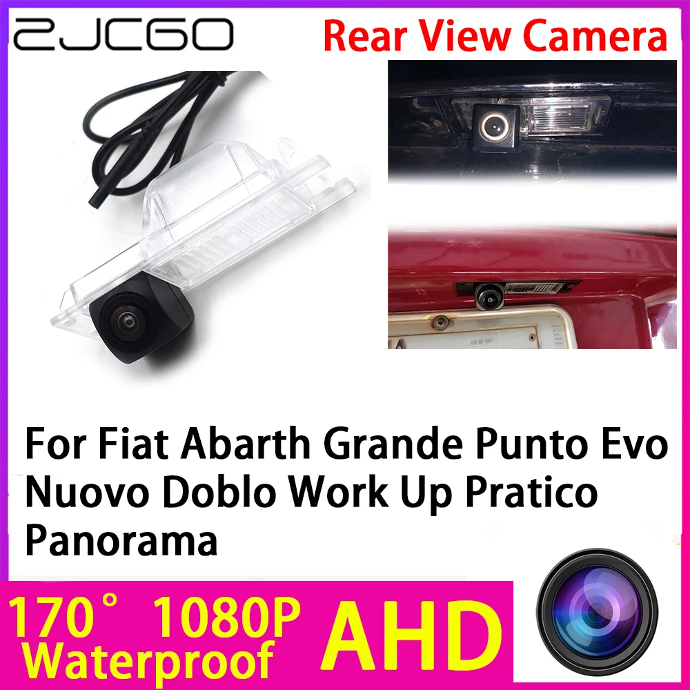 

ZJCGO AHD 1080P Reverse Rear View Camera Night Vision for Fiat Abarth Grande Punto Evo Nuovo Doblo Work Up Pratico Panorama