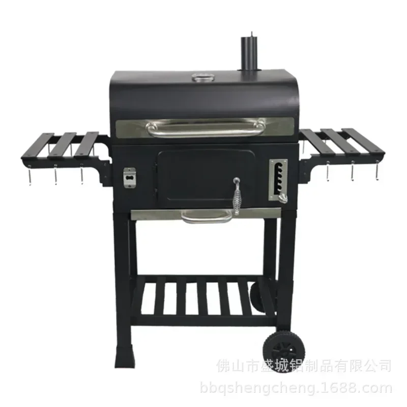 

Garden grill. Household charcoal grill. American BBQ outdoor grill