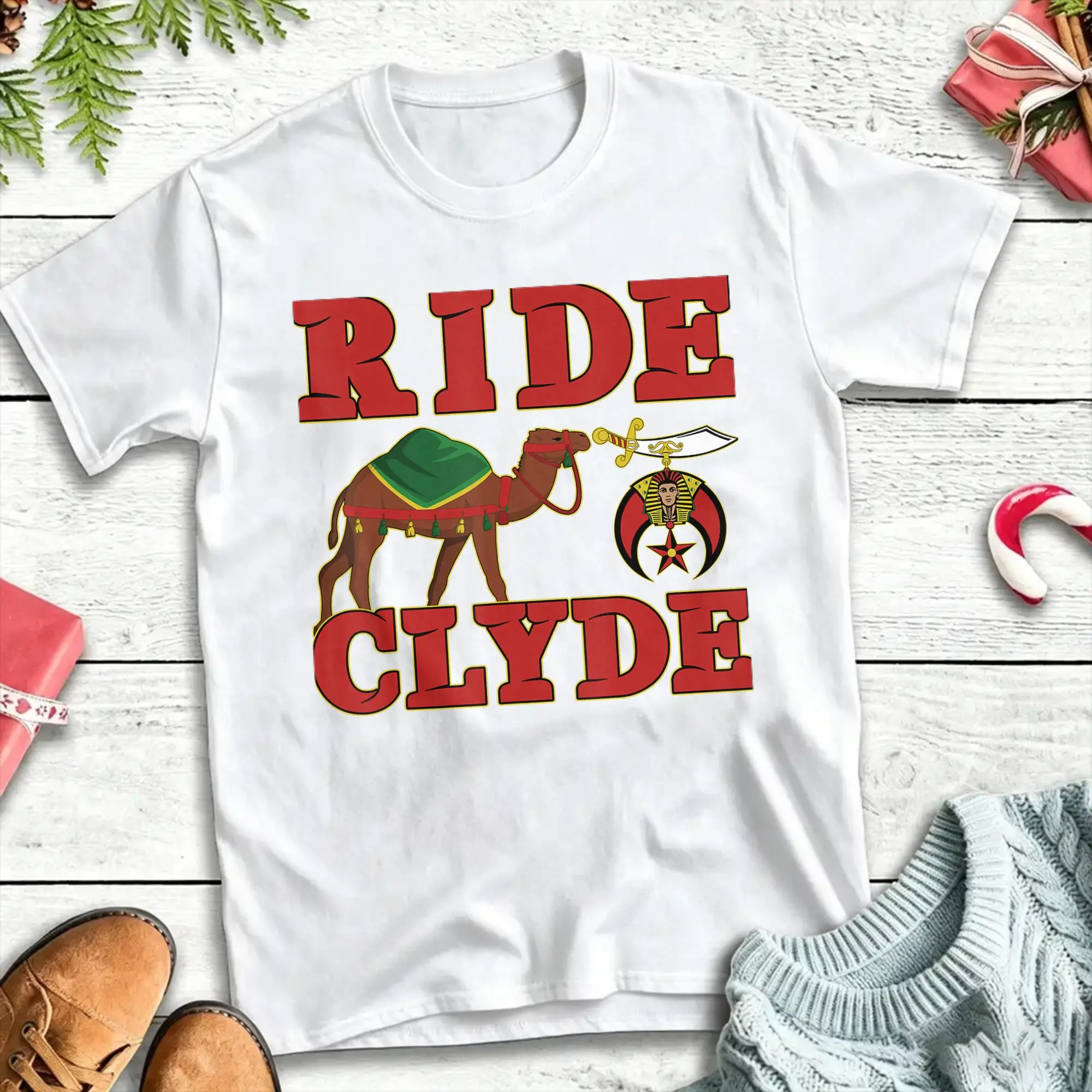 Camiseta de algodón Shriner Ride Clyde Nobles Mystic AAONMS Mason para adultos, camisetas Retro Y2K para la playa, ropa de diseño de talla grande