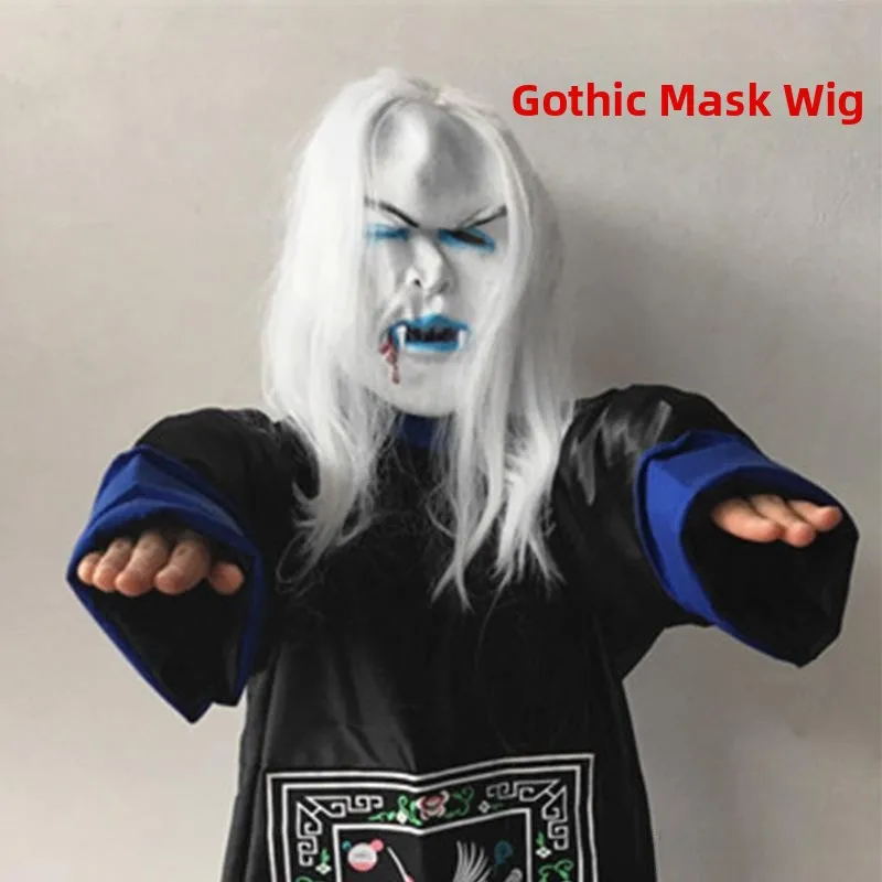 قناع رعب الهالوين من اللاتكس شيطان الموت المهرج وجه eup زي للرجال والنساء تنكر وجه شبح الشيطان #4