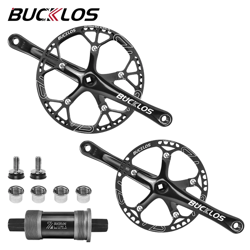 

BUCKLOS 130BCD Bicycle Crankset Folding Bike Crankset 45T 47T 53T 56T 58T 130 BCD BMX Crank Set Folding Bike Chainring
