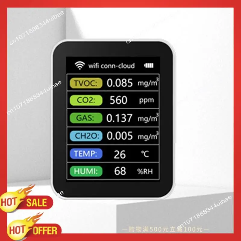 

B47C Wi-Fi умный монитор качества воздуха счетчик CO2 TVOC HCHO PM2.5 тестер цифровой датчик CO2 детектор газа формальдегида приложение Tuya