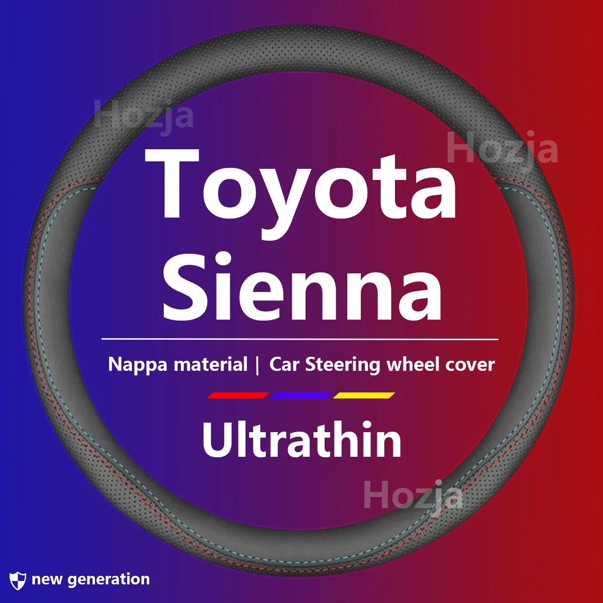 

Car Leather Carbon Fiber Steering Wheel Cover For Toyota Sienna XSE LE 2024 2025 2021 2022 2023 Interior Trims Auto Accessories