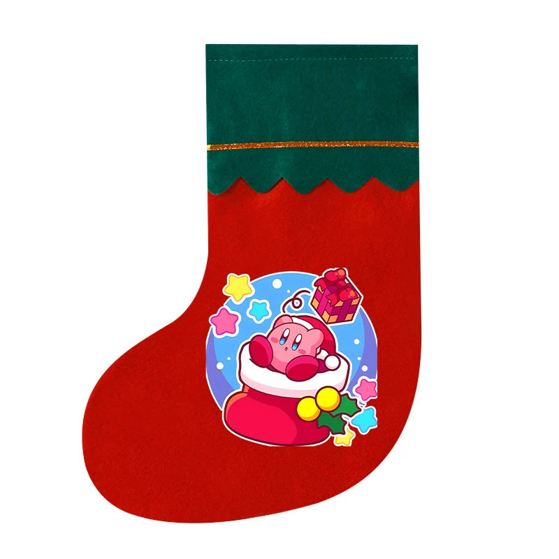 Kawaii نجوم كيربي عيد الميلاد تخزين الكرتون أنيمي ديكور المنزل الحلوى حقائب للهدايا السرير شجرة عيد الميلاد معلقة الجوارب هدايا عيد الميلاد