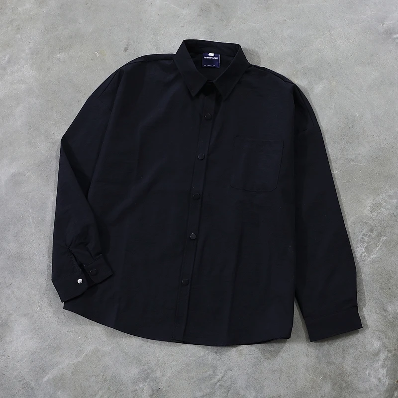 Simple Long Sleeve Shirt Men Women Spring Autumn Pure Color Jacket Breathable Loose Fit Fashionable Charitable Fundraising