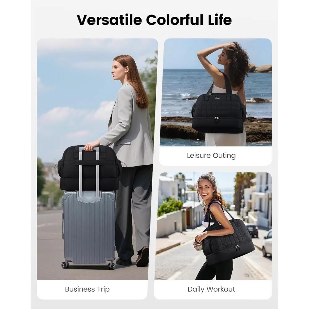 حقيبة نسائية كبيرة لعطلة نهاية الأسبوع مع حجرة للأحذية، حقيبة منتفخة للحمل للطائرات، حقيبة مستشفى مثالية #2