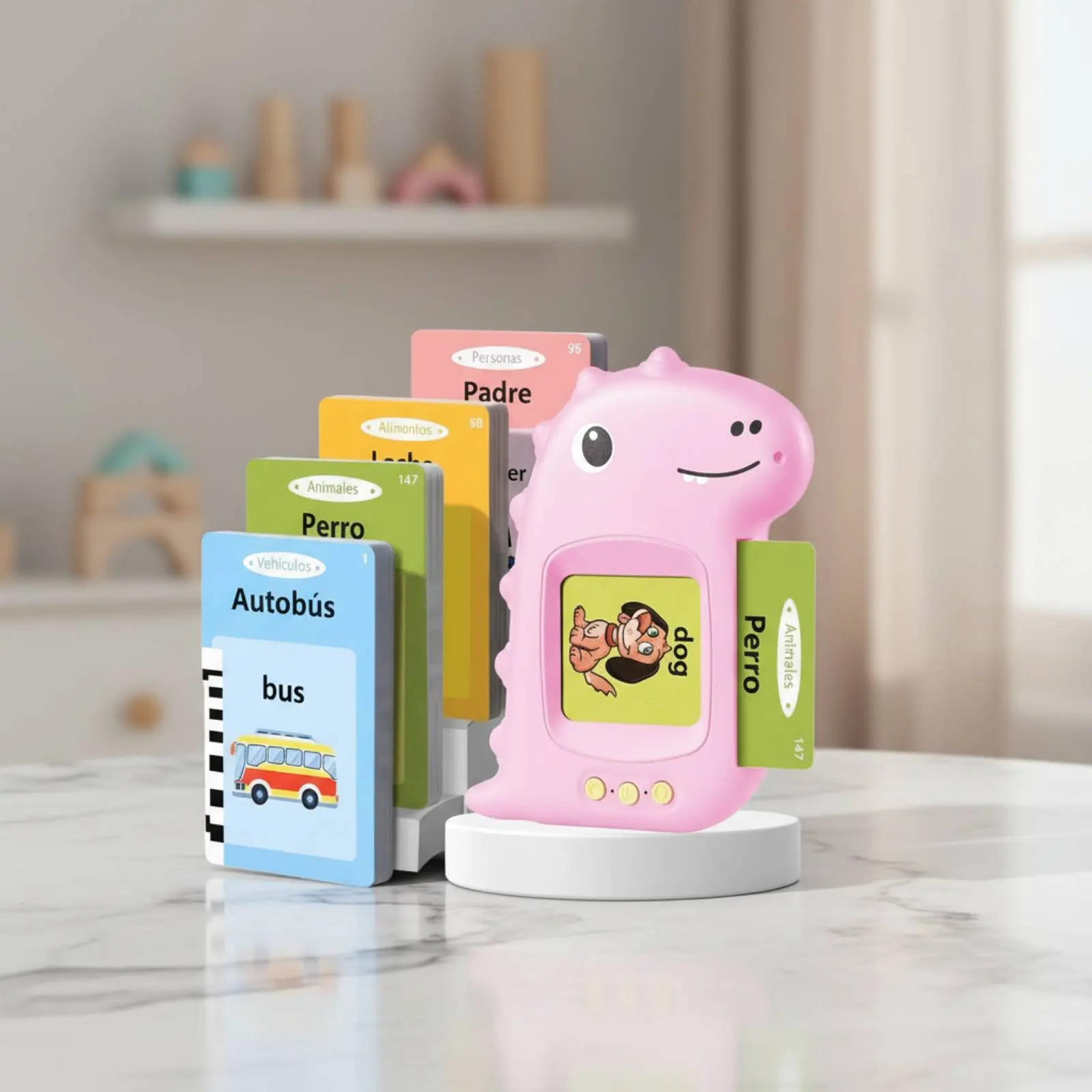 

Набор двуязычных обучающих карточек для изучения слов без экрана, обучающая игрушка для изучения двуязычных терминов, устройство для аудиообучения, простое в использовании