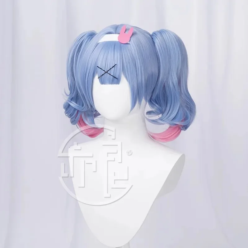 zxcvbn123cos-アニメ初音ミク穴コスプレウィッグアクセサリーウサギの耳ヘアフープブルーレイヤードグラデーションパウダーzxcvbnm987