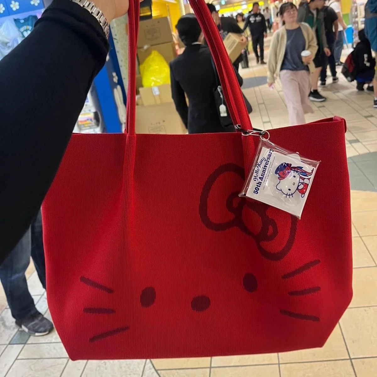 

Cute HelloKitty Canvas Tote Bag Large Capacity Women Shoulder Bag Casual Handbag