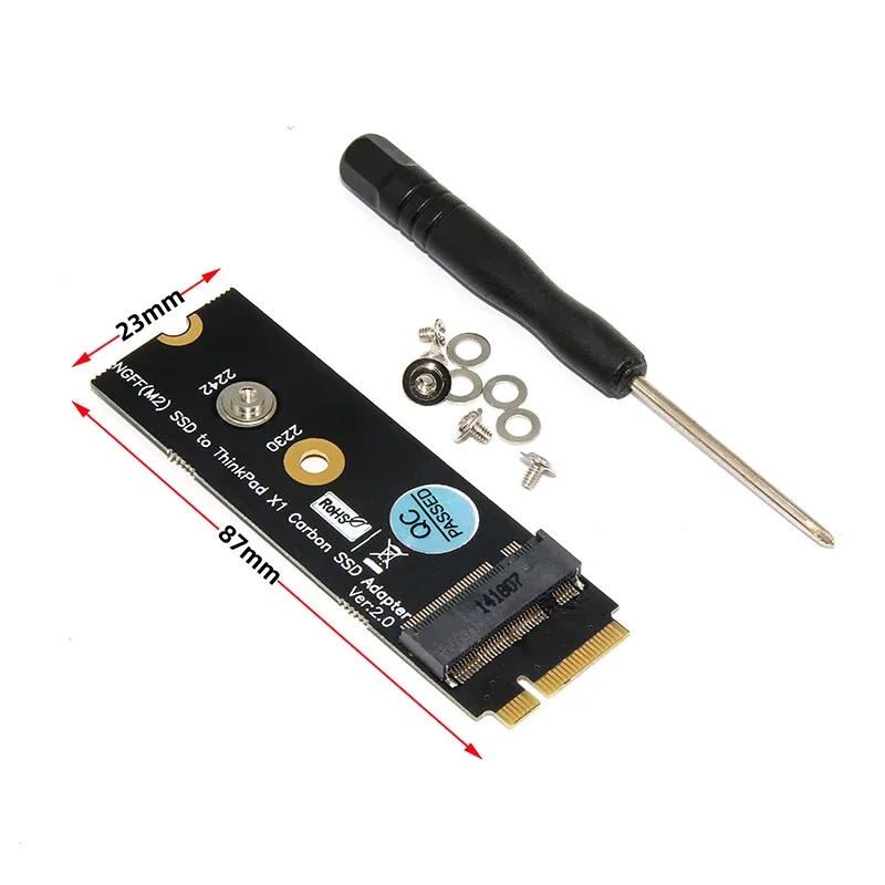 �y�Z�[�����zM.2 NGFF SATA-Bus KEY B SSD HDD�A�_�v�^�[���C�U�[ 20+6�s�� SSD�R���o�[�^�[�J�[�h Lenovo Thinkpad X1 Carbon�Ή� 2230 2242 M.2