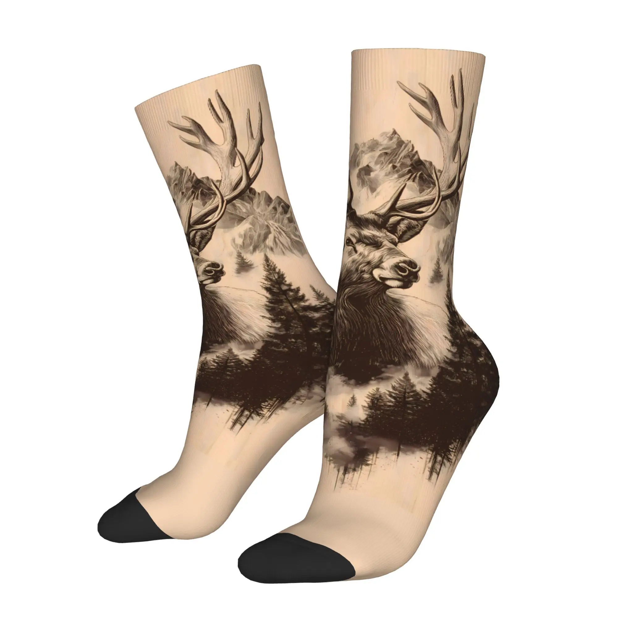 

Deer Sock Printed Man Polyester Fashion Popular