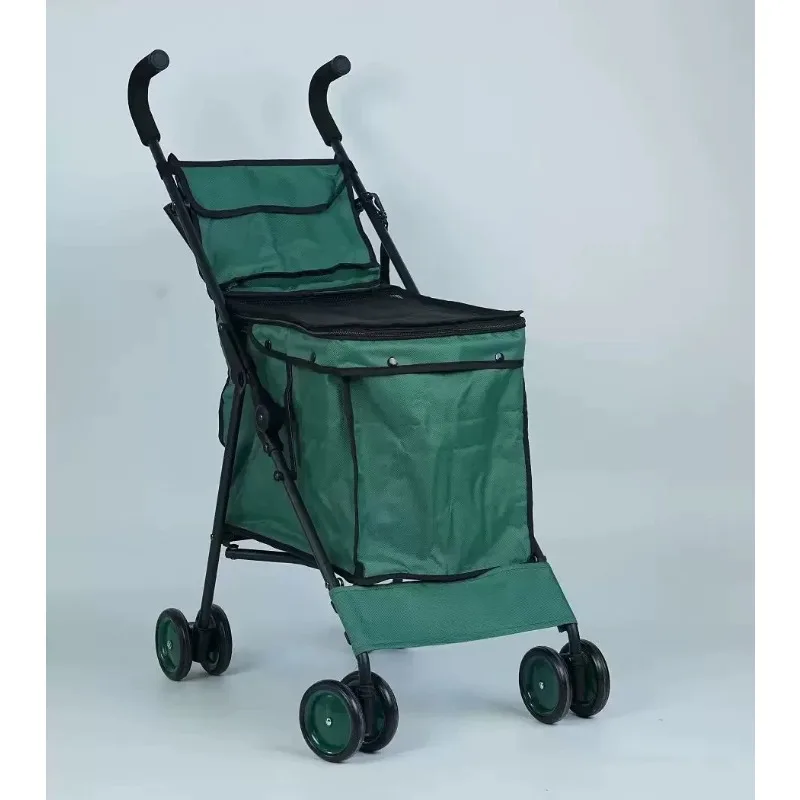 Lightweight Folding Shopping Cart Trolley, Portable Hand Pull Trailer for Camping Stall Express Delivery