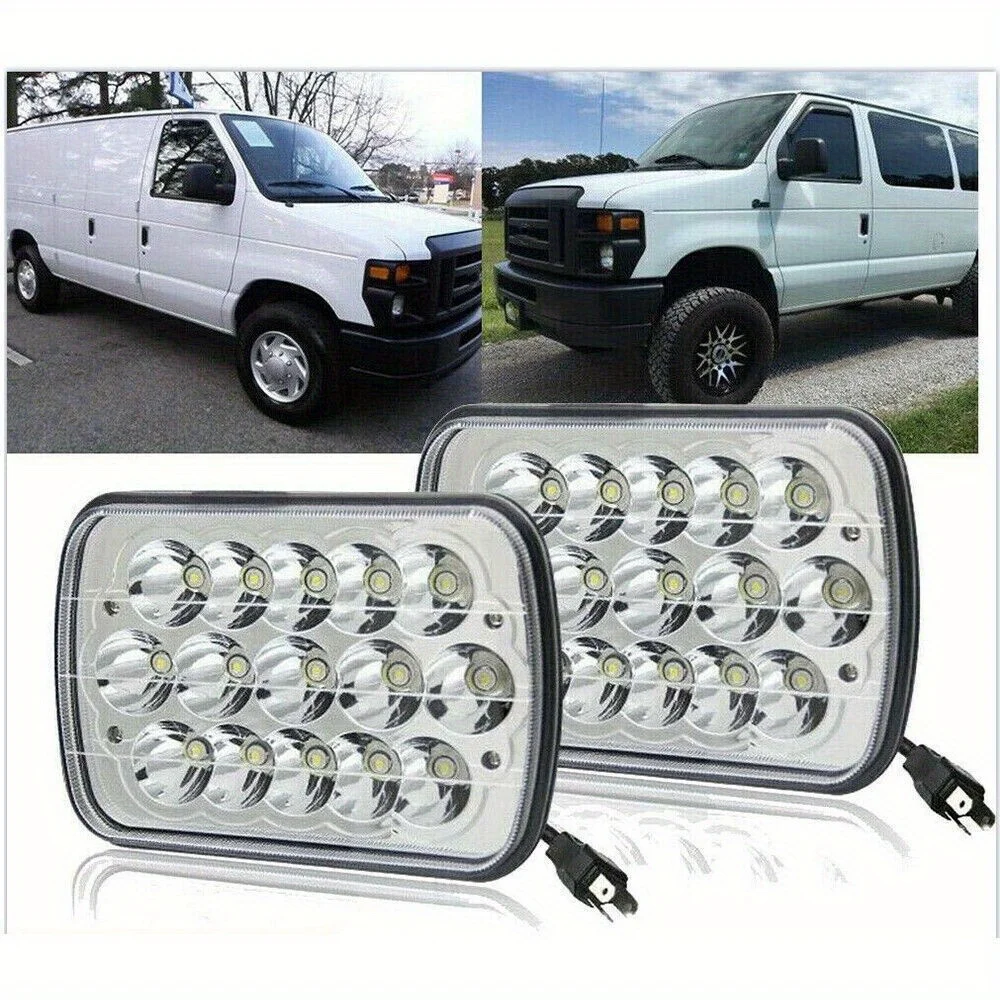 

Пара светодиодных фар 7X6 дюймов 5x7 дюймов квадратных для грузовых фургонов Chevy Express 1500 2500 3500