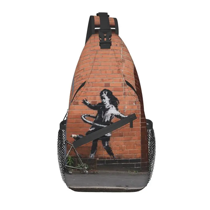 

Banksy Sling Chest Bag Customized Graffiti Street Art Crossbody Shoulder Backpack for Men Travel Hiking Daypack