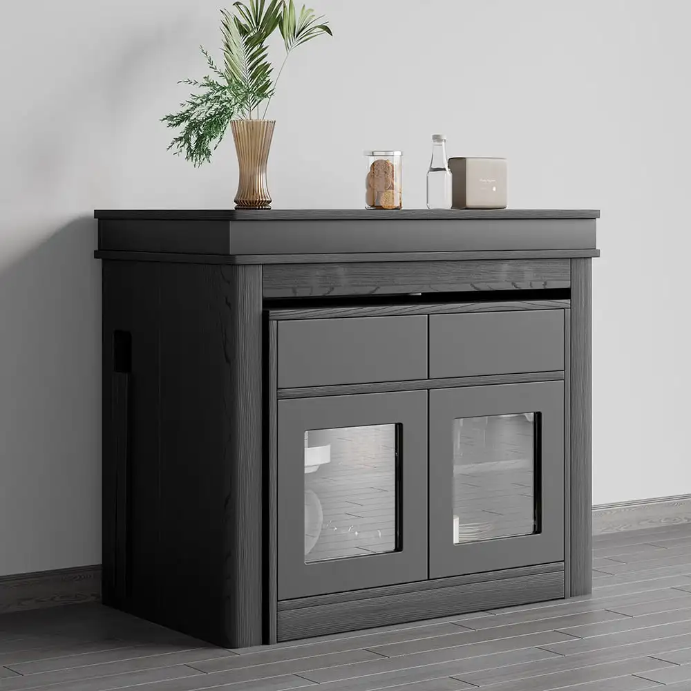 

Modern Extendable Dining Table Space saving Rectangle Sideboard With Storage