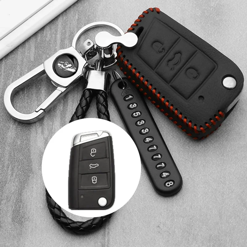 

Car Key Case car key Cover Key Bag For Volkswagen VW Golf 7 mk7 Skoda Octavia A7 Key Portect Case Car-styling Auto Part