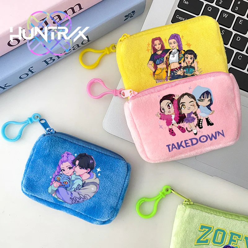 KPop Demon Hunters Coin Purse Girls Kawaii Cartoon Anime Plushed Wallet Portable Mini Storage Bag Pendants Ornaments Kids Gifts