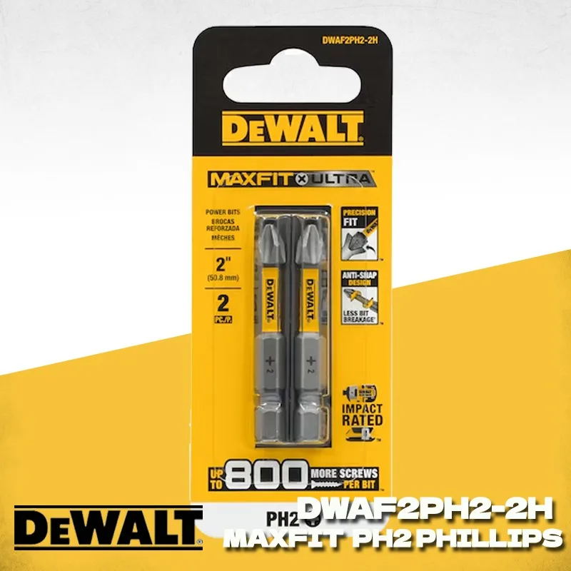 DEWALT DWAF2PH2-2H Batch Head Cross High Hardness Hand Drill Bit Screw Electric Screwdriver Set PH2 Impact Driver Drill Head