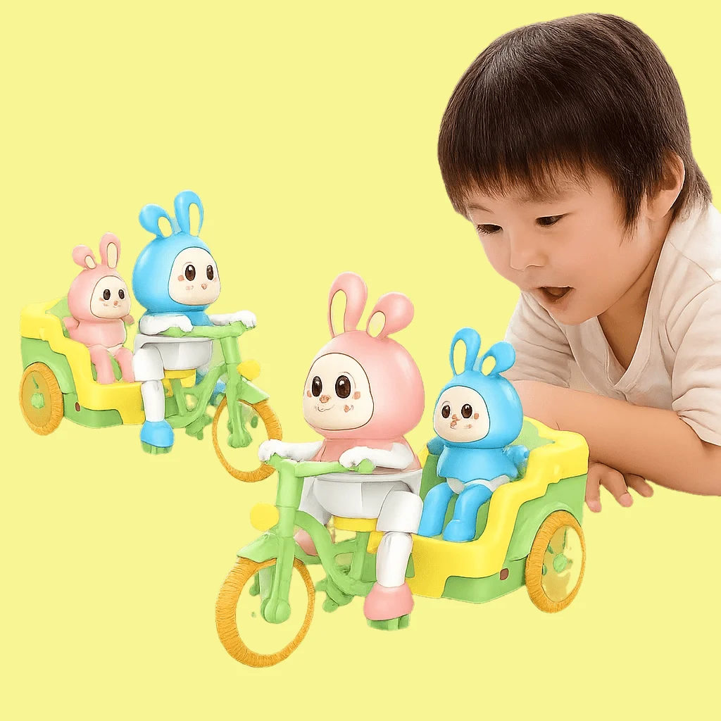 Puzzel elektrische fiets driewieler speelgoed konijntje pedaal driewieler elektrisch speelgoed voor jongens en meisjes geschenken