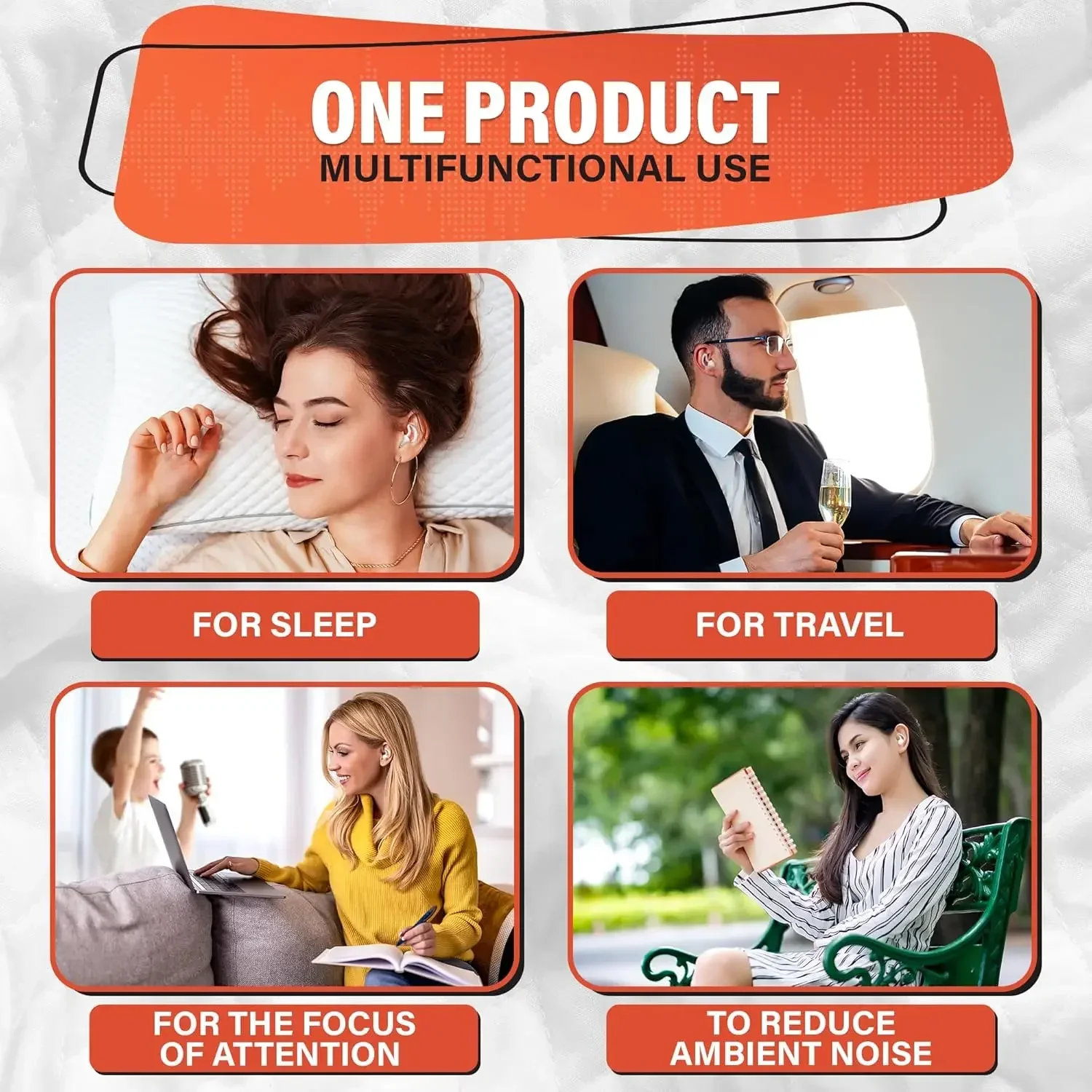 3 Layer Ear Plugs for Sleeping Noise Cancelling, Soft Silicone Reusable Ear Plugs for Sleeping,Swimming, Studying, Concerts