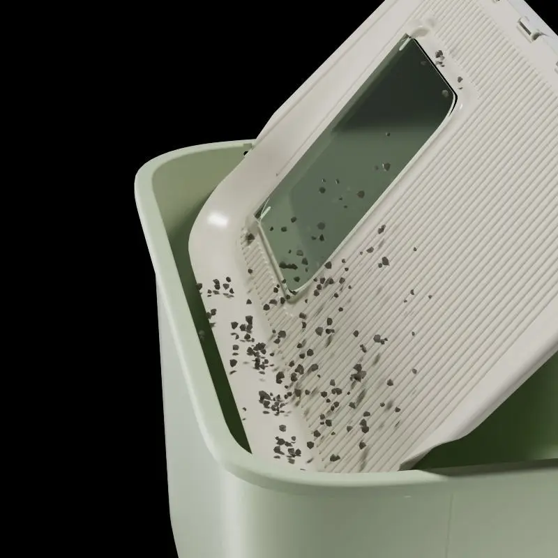 Caja de arena cerrada extra grande para gatos con entrada superior - imagen 5