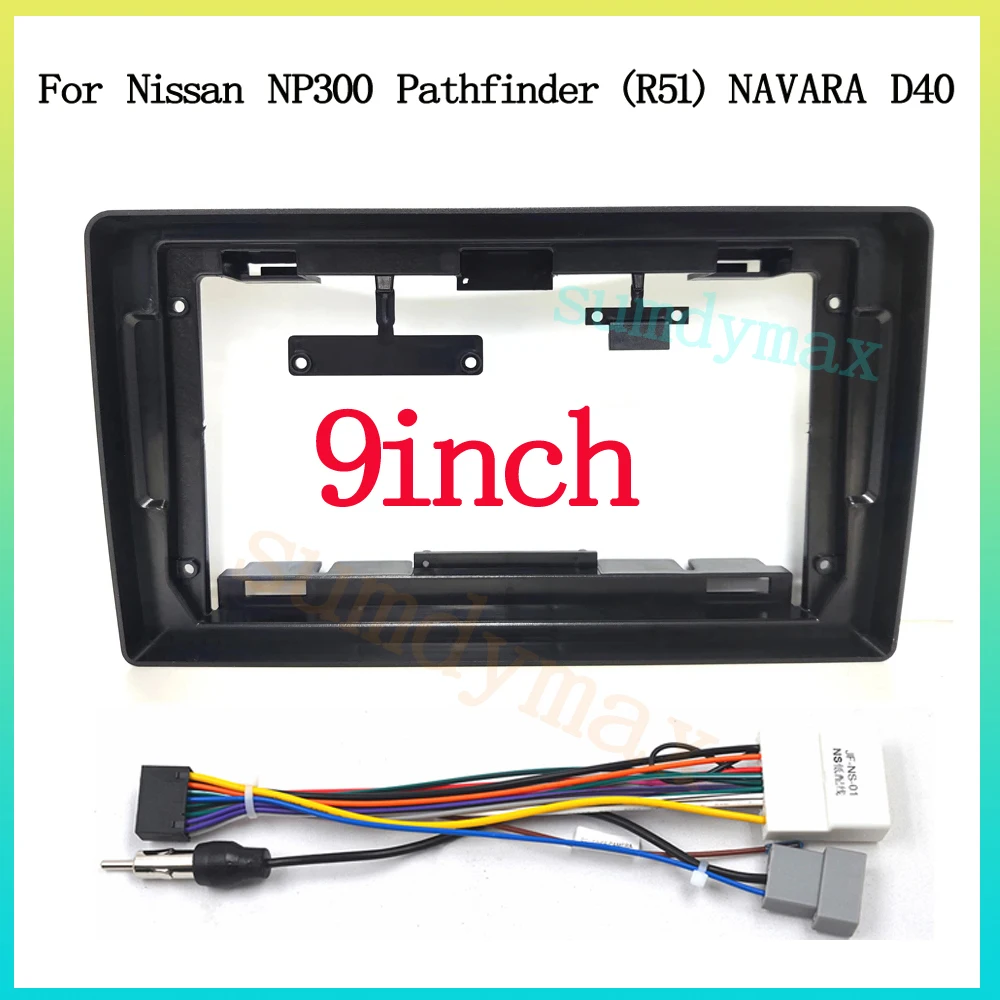 9 inch Car Radio Frame Fascia Adapter For Nissan NP300 Pathfinder (R51) NAVARA D40 Android Dashboard Panel Trim Kit