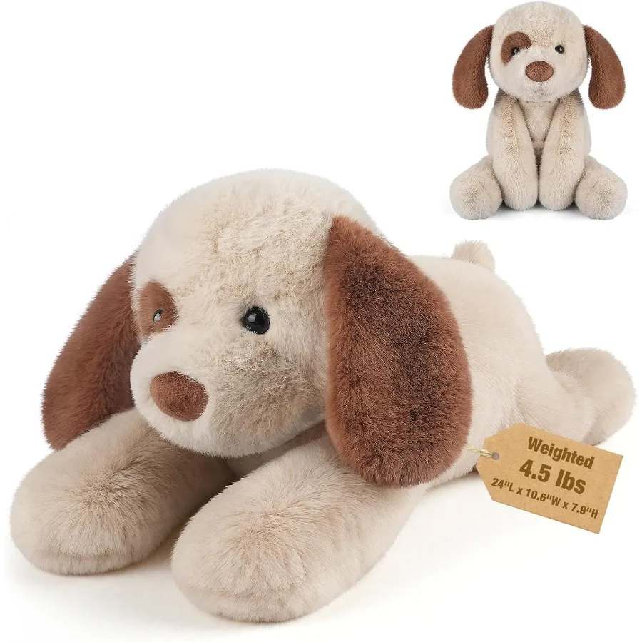 

24 Weighted Plush Dog Toy with Removable Ceramsite Bag for Sitting Laying Soft Cuddly Pillow in Multiple Colors Adjustable for