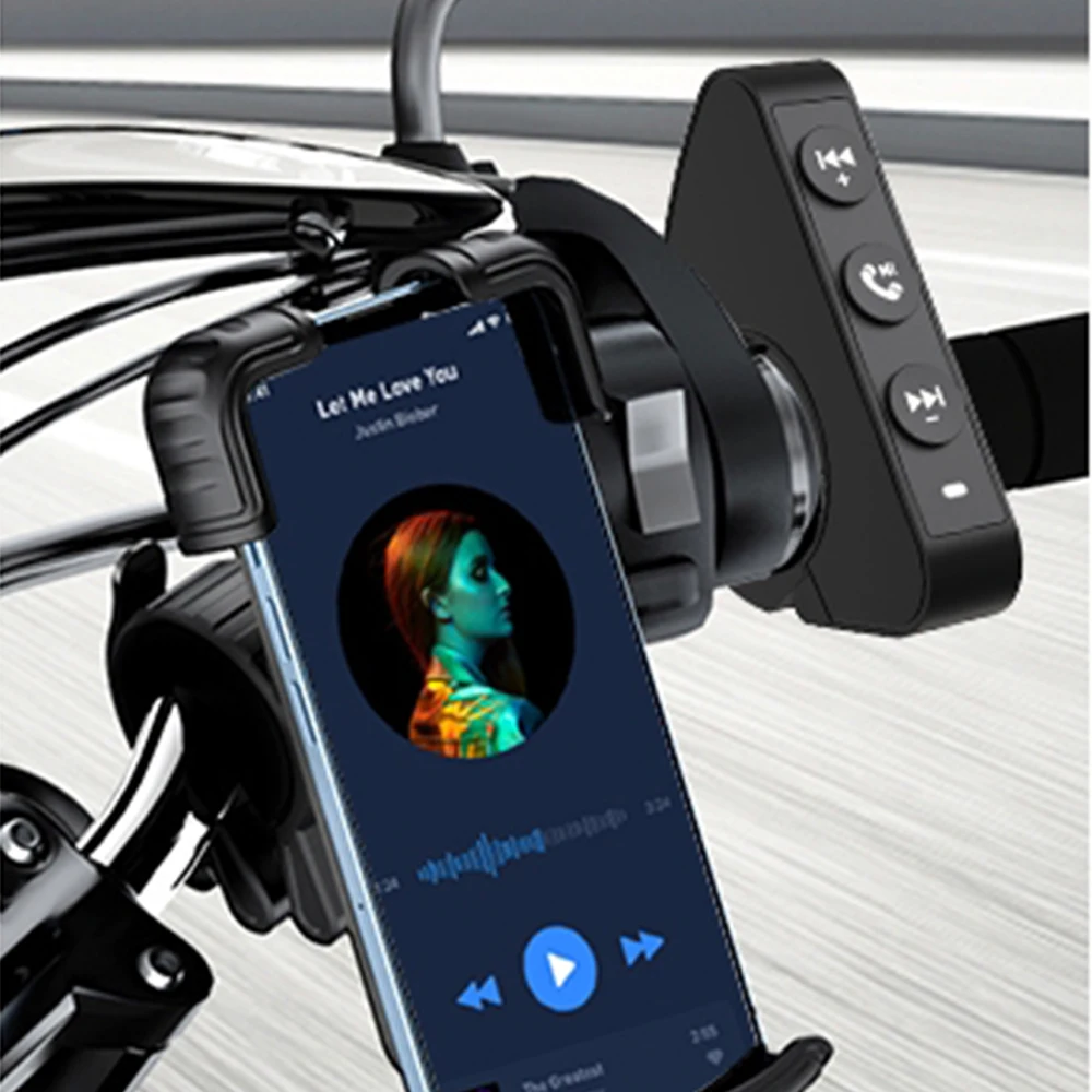 Motorcycle Handlebar Remote Control for Intercom Helmet Headset IP6 Bluetooth 5.3 Wireless Phone Controller For IPhone Android