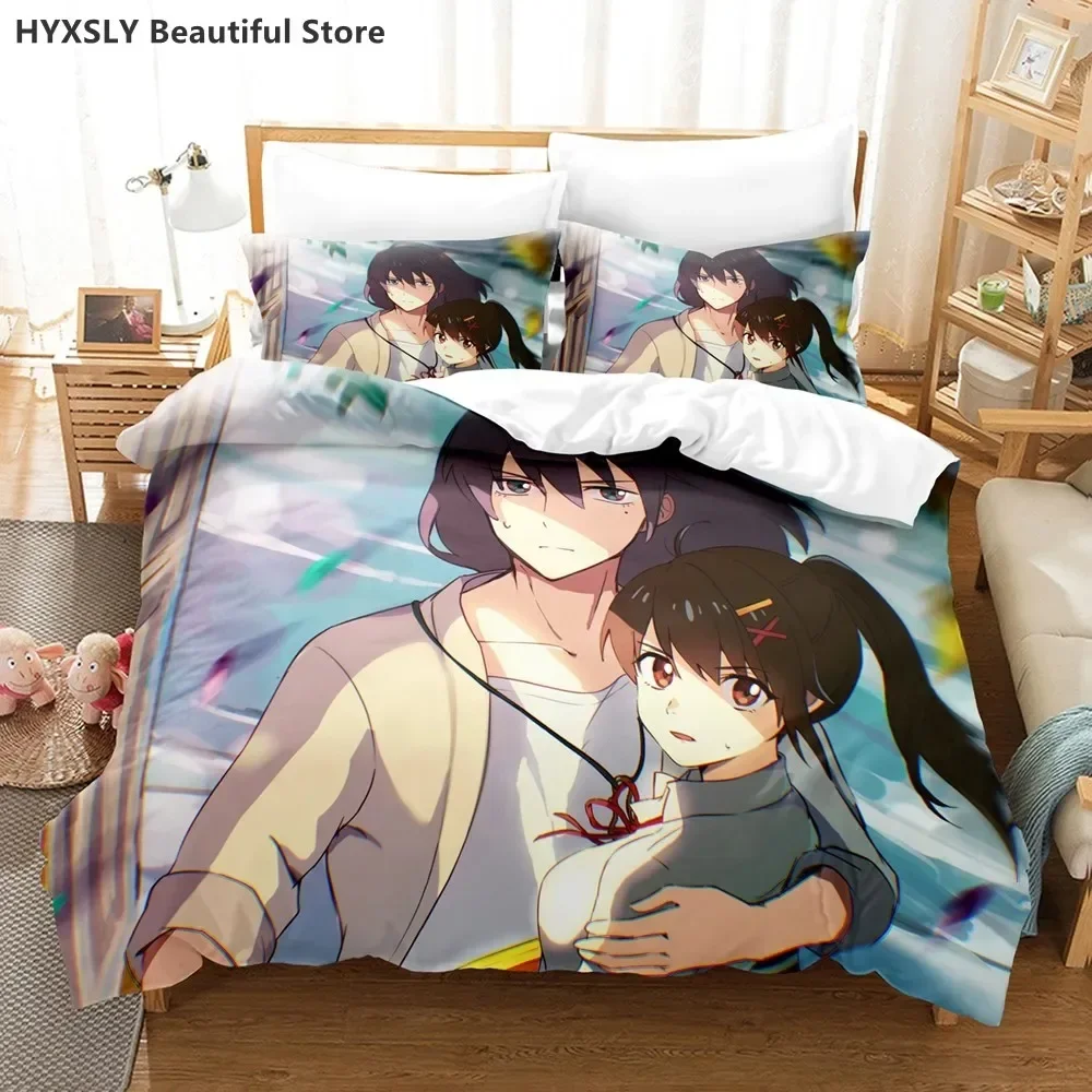 Suzume no Tojimari Bedding Set 3D Anime Polyester Quilt Cover Pillowcases Queen King For Kids Gift Anime Duvet Cover Sets