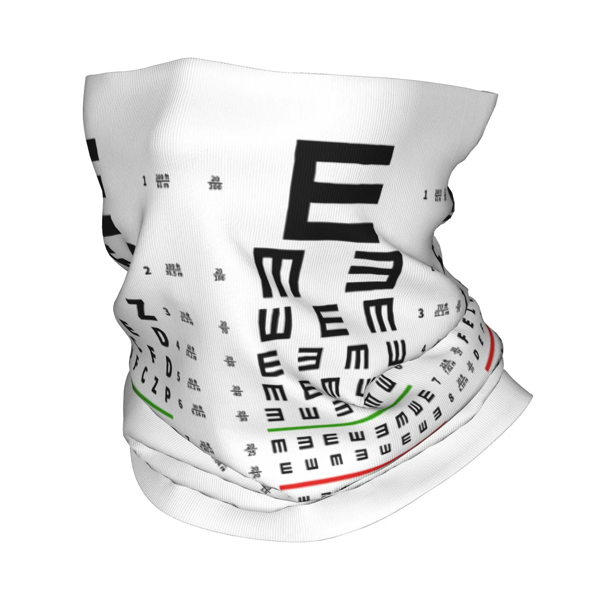 

Custom Eye Test Snellen Chart Neck Gaiter UV Protection Face Scarf Cover Women Men Optometrist Vision Exam Headband Tube
