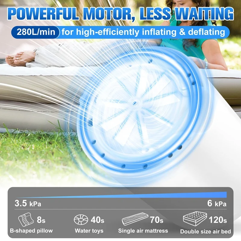 مضخة هواء صغيرة محمولة للمطاطية، تضخم فائق السرعة بدقة 4 كيلو باسكال